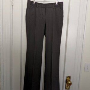 Express Black Pinstripe Wide Leg Mid Rise Trouser Editor Pant